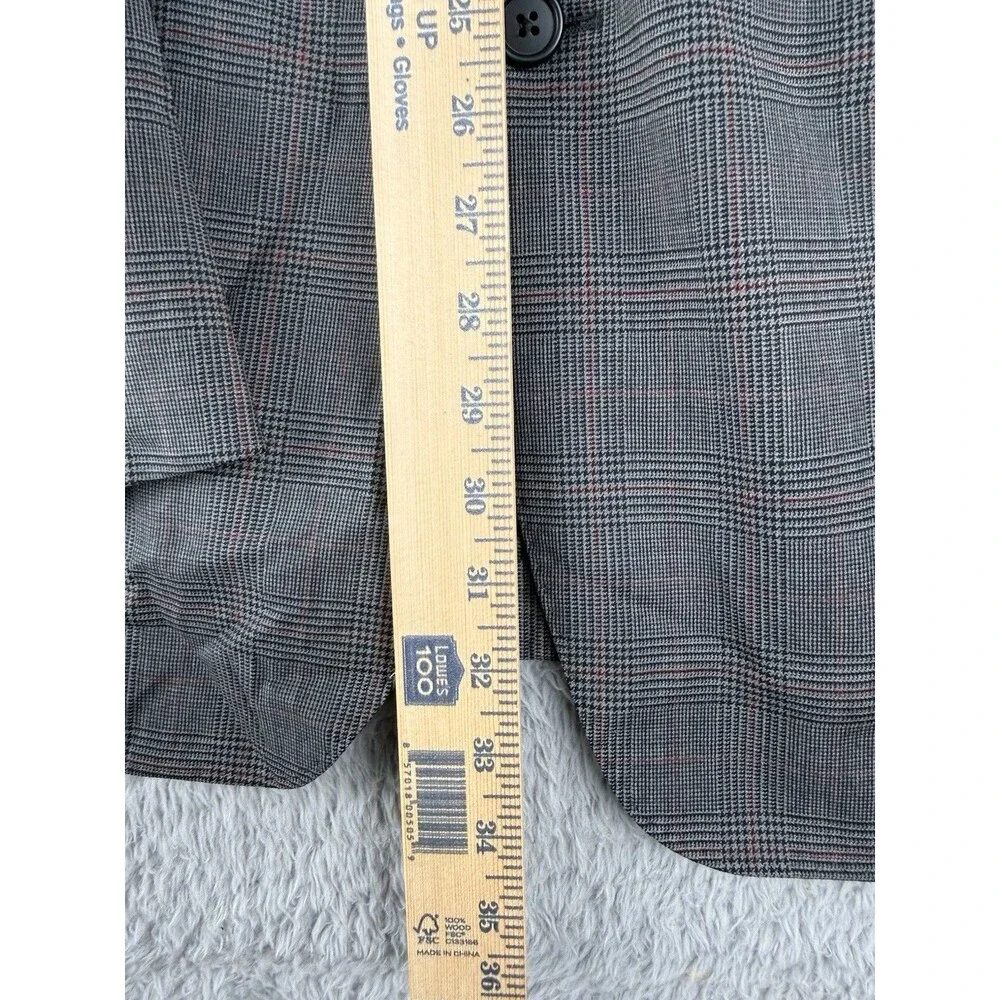 Brooks Brothers Mens 46R Classic Fit Blazer Grey Red Glen Plaid Wool Jacket 46 R
